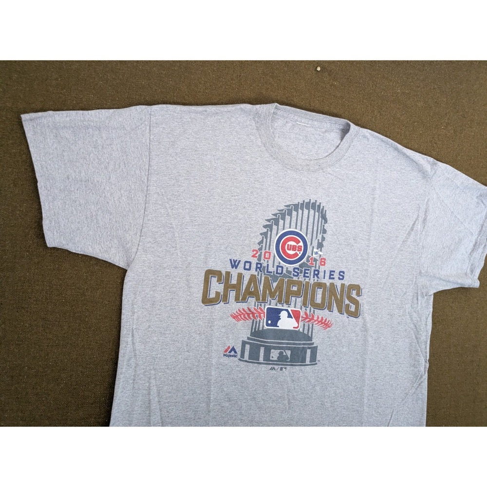 CHICAGO CUBS 2016 World Series Champions MLB Gray T-Shirt Men's L